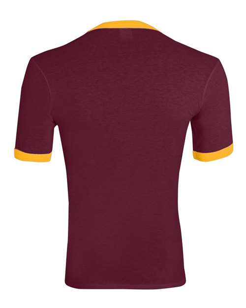 Augusta Sportswear Unisex 50/50 Ringer T-Shirt 710 - Maroon/ Gold