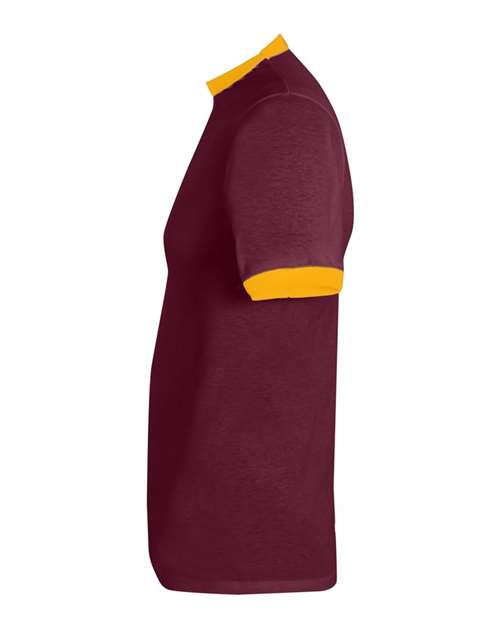 Augusta Sportswear Unisex 50/50 Ringer T-Shirt 710 - Maroon/ Gold