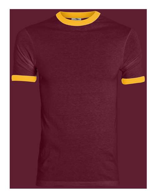 Augusta Sportswear Unisex 50/50 Ringer T-Shirt 710 - Maroon/ Gold