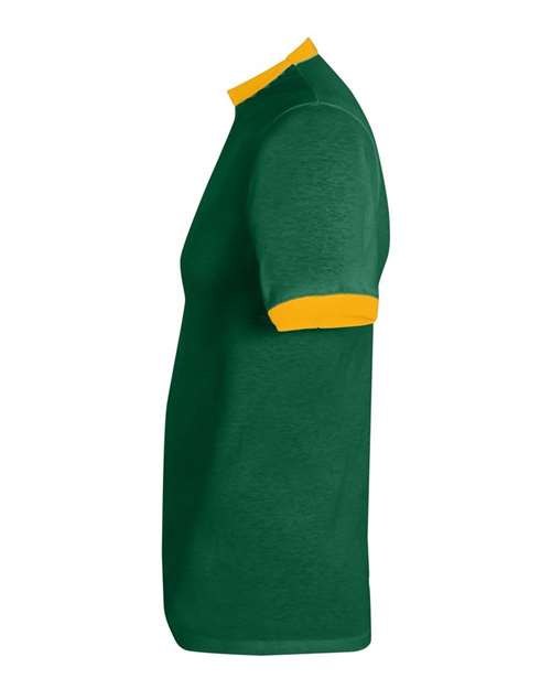 Augusta Sportswear Unisex 50/50 Ringer T-Shirt 710 - Dark Green/ Gold