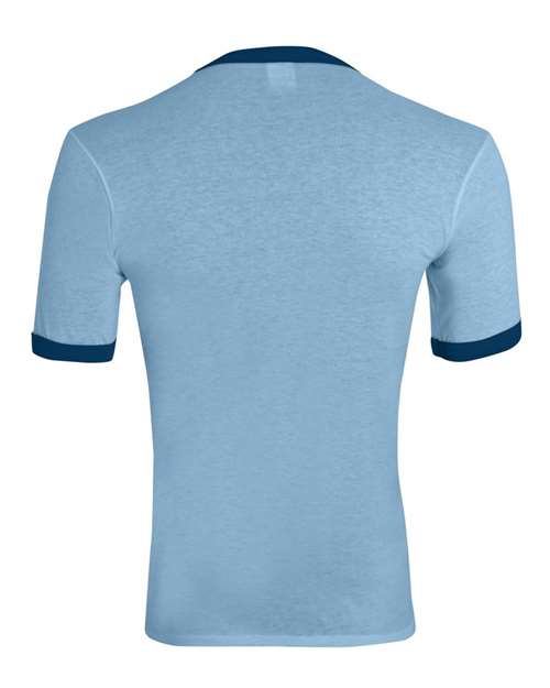 Augusta Sportswear Unisex 50/50 Ringer T-Shirt 710 - Light Blue/ Navy