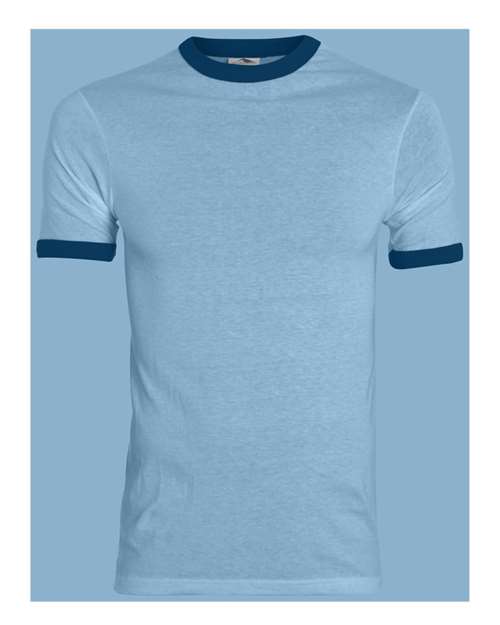 Augusta Sportswear Unisex 50/50 Ringer T-Shirt 710 - Light Blue/ Navy