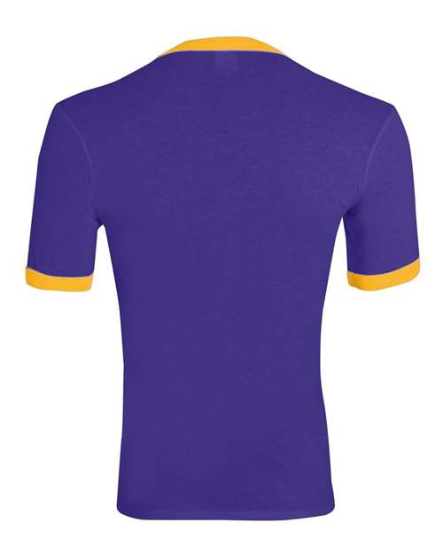 Augusta Sportswear Unisex 50/50 Ringer T-Shirt 710 - Purple/ Gold