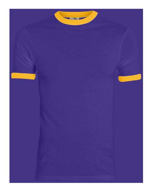 Augusta Sportswear Unisex 50/50 Ringer T-Shirt 710 - Purple/ Gold