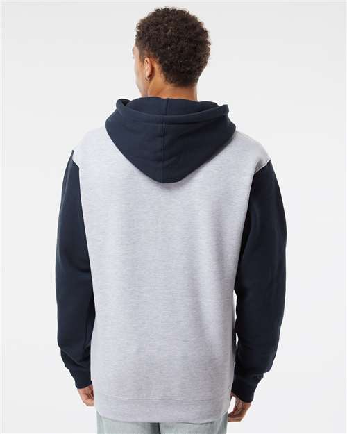 Independent Trading Co. Unisex Heavyweight Hooded Sweatshirt IND4000 - Grey Heather/ Slate Blue