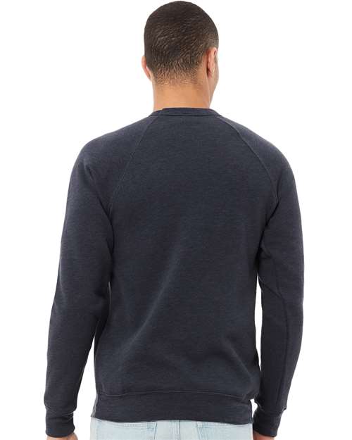 BELLA + CANVAS Unisex Sponge Fleece Raglan Crewneck Sweatshirt 3901 - Heather Navy