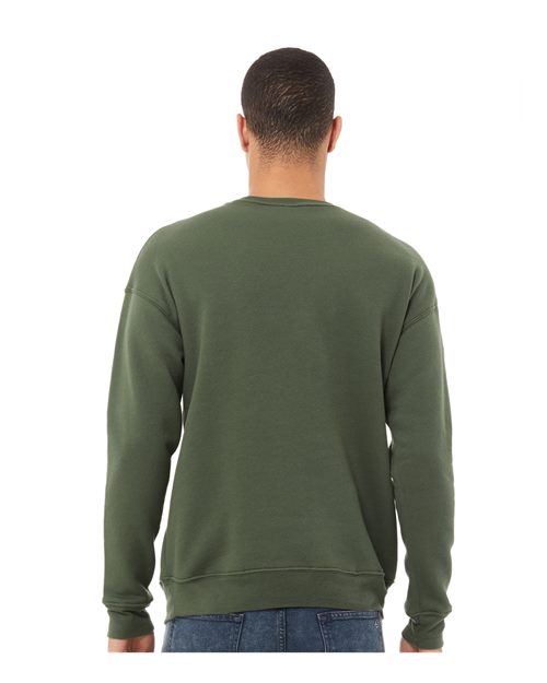 BELLA + CANVAS Unisex Sponge Fleece Drop Shoulder Crewneck Sweatshirt 3945 - Military Green