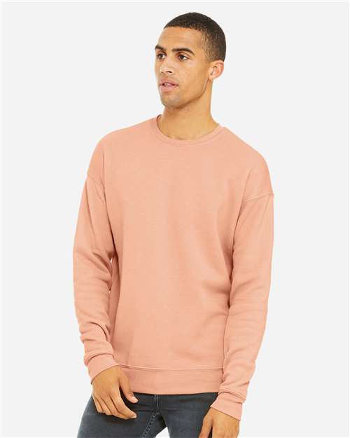 BELLA + CANVAS Unisex Sponge Fleece Drop Shoulder Crewneck Sweatshirt 3945 - Peach