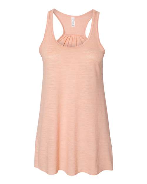BELLA + CANVAS Women's Flowy Racerback Tank 8800 - Peach Slub