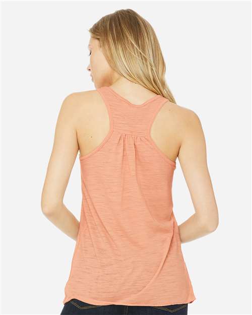 BELLA + CANVAS Women's Flowy Racerback Tank 8800 - Peach Slub