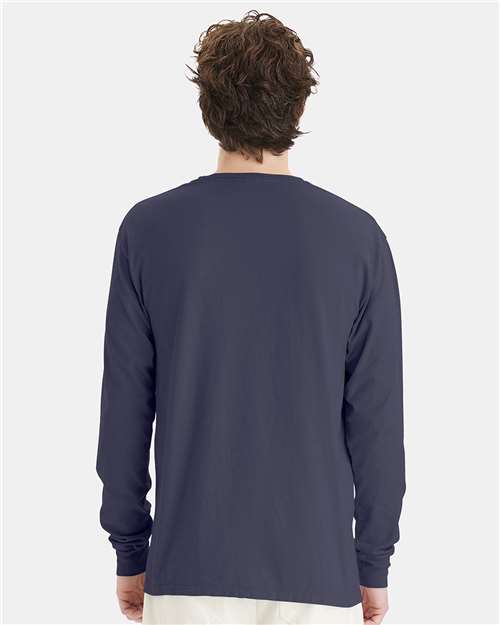 ComfortWash by Hanes Unisex Garment-Dyed Long Sleeve T-Shirt GDH200 - Anchor Slate