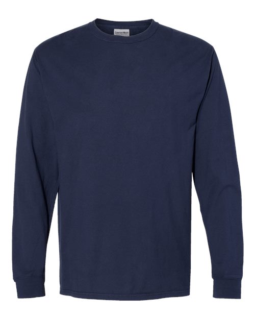 ComfortWash by Hanes Unisex Garment-Dyed Long Sleeve T-Shirt GDH200 - Navy