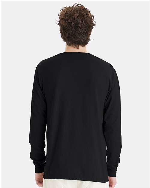 ComfortWash by Hanes Unisex Garment-Dyed Long Sleeve T-Shirt GDH200 - Black
