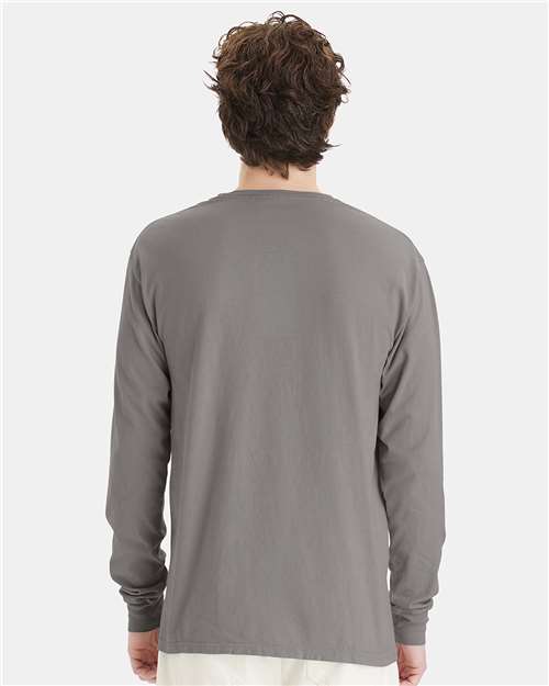 ComfortWash by Hanes Unisex Garment-Dyed Long Sleeve T-Shirt GDH200 - Concrete Grey