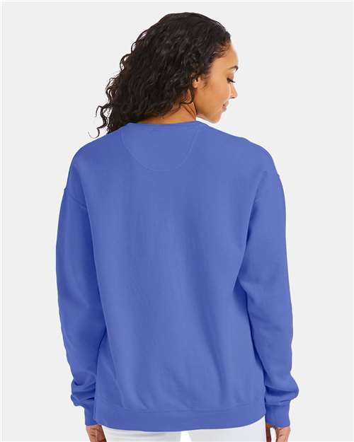 ComfortWash by Hanes Unisex Garment-Dyed Crewneck Sweatshirt GDH400 - Deep Forte Blue