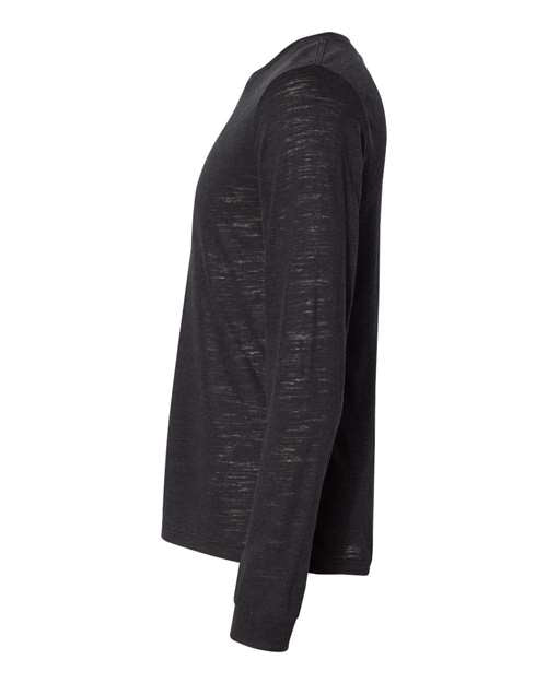 BELLA + CANVAS Unisex Jersey Long Sleeve Tee 3501 - Solid Black Slub