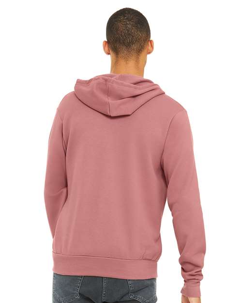 BELLA + CANVAS Unisex Sponge Fleece Full-Zip Hoodie Sweatshirt 3739 - Mauve
