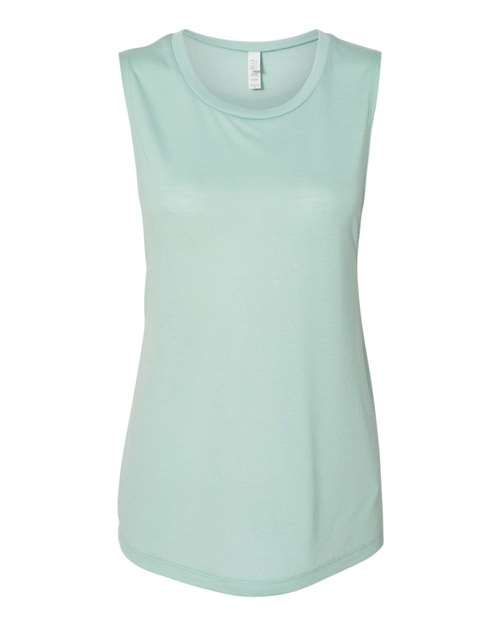 BELLA + CANVAS Women's Flowy Scoop Muscle Tank 8803 - Dusty Blue
