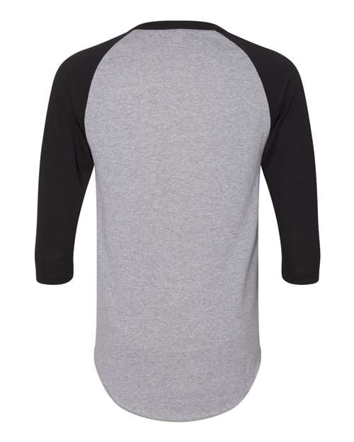 Augusta Sportswear Unisex Three-Quarter Raglan Sleeve Baseball Jersey T-Shirt 4420 - Athletic Heather/ Black