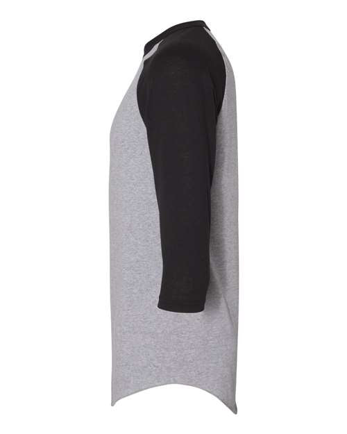 Augusta Sportswear Unisex Three-Quarter Raglan Sleeve Baseball Jersey T-Shirt 4420 - Athletic Heather/ Black