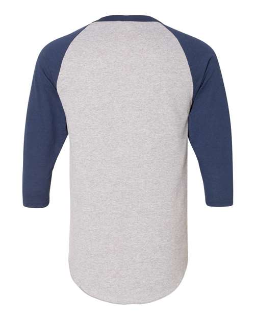 Augusta Sportswear Unisex Three-Quarter Raglan Sleeve Baseball Jersey T-Shirt 4420 - Athletic Heather/ Navy