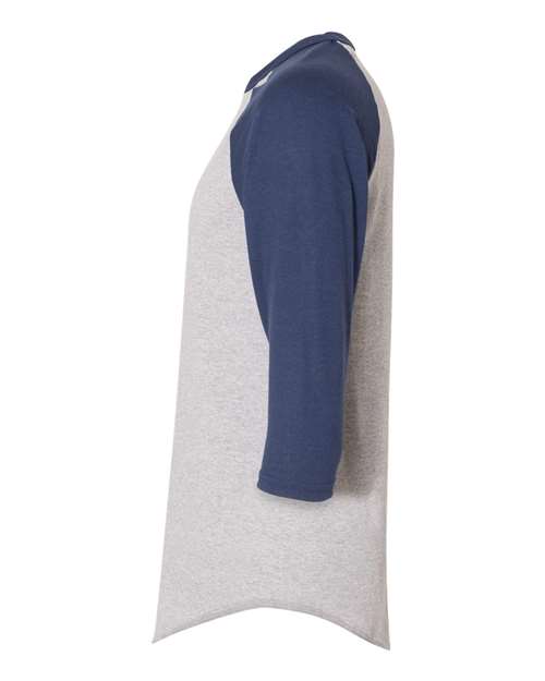 Augusta Sportswear Unisex Three-Quarter Raglan Sleeve Baseball Jersey T-Shirt 4420 - Athletic Heather/ Navy