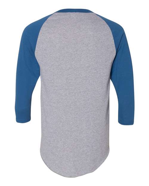 Augusta Sportswear Unisex Three-Quarter Raglan Sleeve Baseball Jersey T-Shirt 4420 - Athletic Heather/ Royal