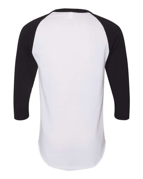 Augusta Sportswear Unisex Three-Quarter Raglan Sleeve Baseball Jersey T-Shirt 4420 - White/ Black