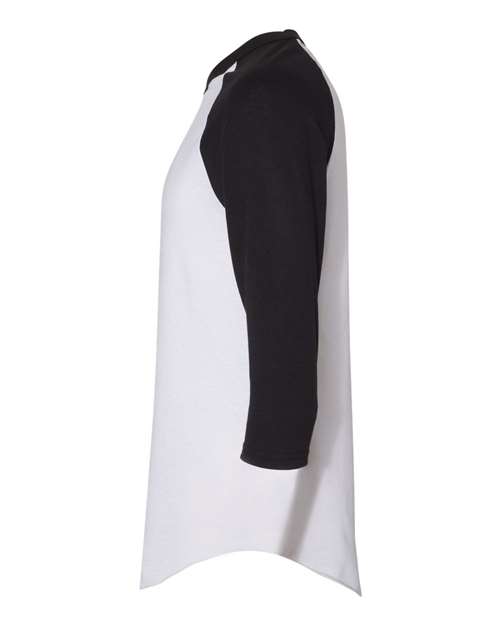 Augusta Sportswear Unisex Three-Quarter Raglan Sleeve Baseball Jersey T-Shirt 4420 - White/ Black