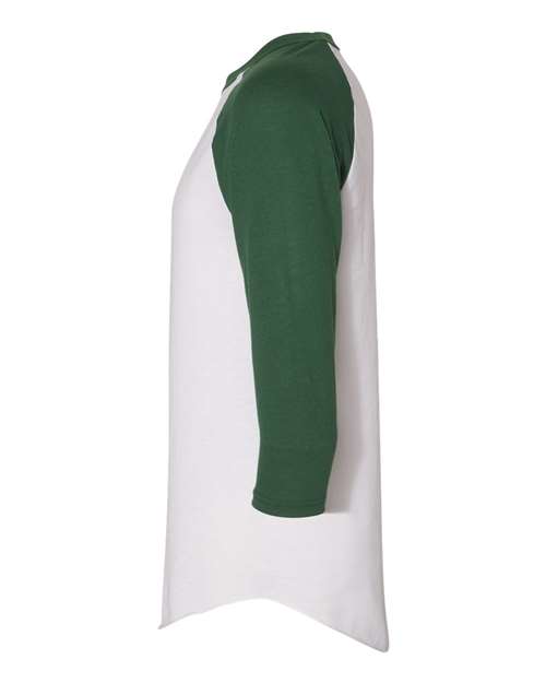 Augusta Sportswear Unisex Three-Quarter Raglan Sleeve Baseball Jersey T-Shirt 4420 - White/ Dark Green