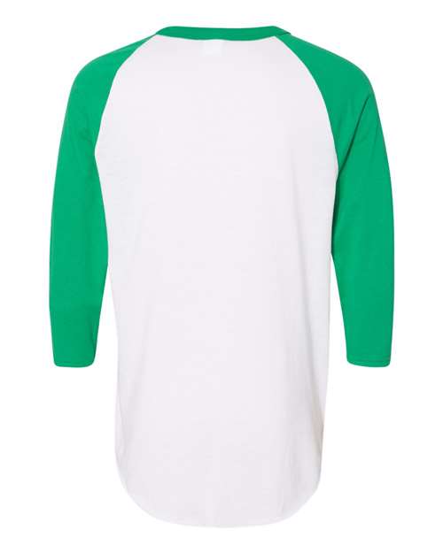 Augusta Sportswear Unisex Three-Quarter Raglan Sleeve Baseball Jersey T-Shirt 4420 - White/ Kelly