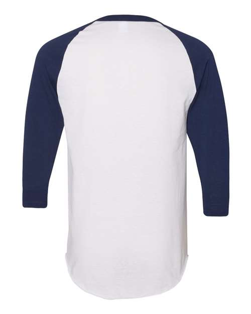 Augusta Sportswear Unisex Three-Quarter Raglan Sleeve Baseball Jersey T-Shirt 4420 - White/ Navy