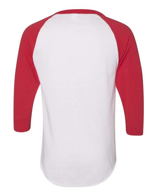 Augusta Sportswear Unisex Three-Quarter Raglan Sleeve Baseball Jersey T-Shirt 4420 - White/ Red