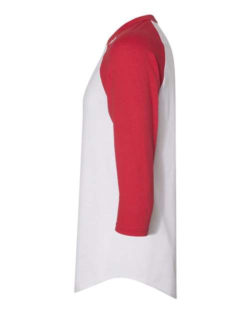 Augusta Sportswear Unisex Three-Quarter Raglan Sleeve Baseball Jersey T-Shirt 4420 - White/ Red