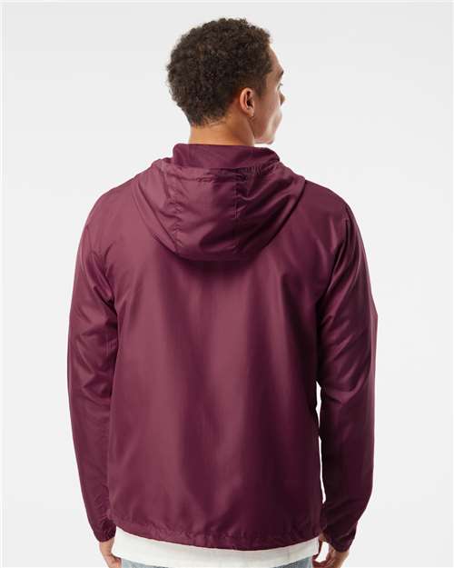 Independent Trading Co. Men's Lightweight Windbreaker Full-Zip Jacket EXP54LWZ - Maroon