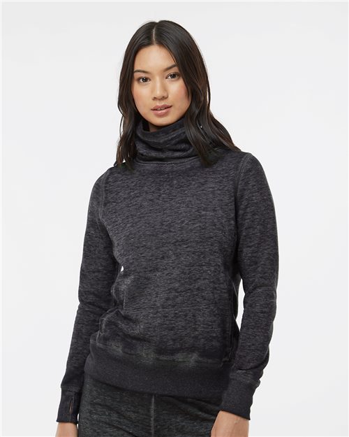 J. America Women’s Zen Fleece Cowl Neck Sweatshirt 8930