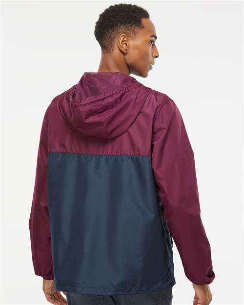 Independent Trading Co. Men's Lightweight Windbreaker Full-Zip Jacket EXP54LWZ - Maroon/ Classic Navy