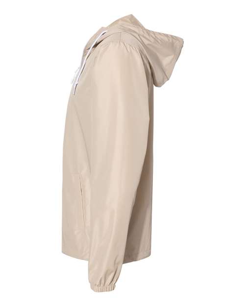 Independent Trading Co. Men's Lightweight Windbreaker Full-Zip Jacket EXP54LWZ - Classic Khaki/ White Zipper