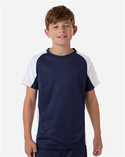 Augusta Sportswear Youth Cutter Jersey 1518 - Navy/ White