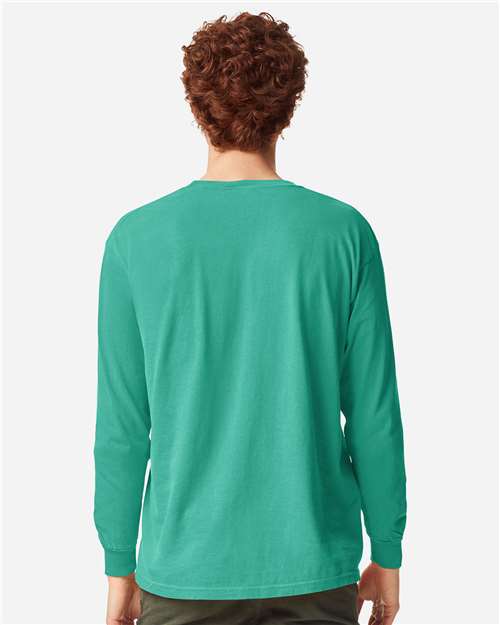 Comfort Colors Unisex Garment-Dyed Heavyweight Long Sleeve T-Shirt 6014 - Island Green