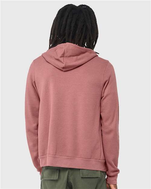 BELLA + CANVAS Unisex Sponge Fleece Full-Zip Hoodie Sweatshirt 3739 - Heather Mauve