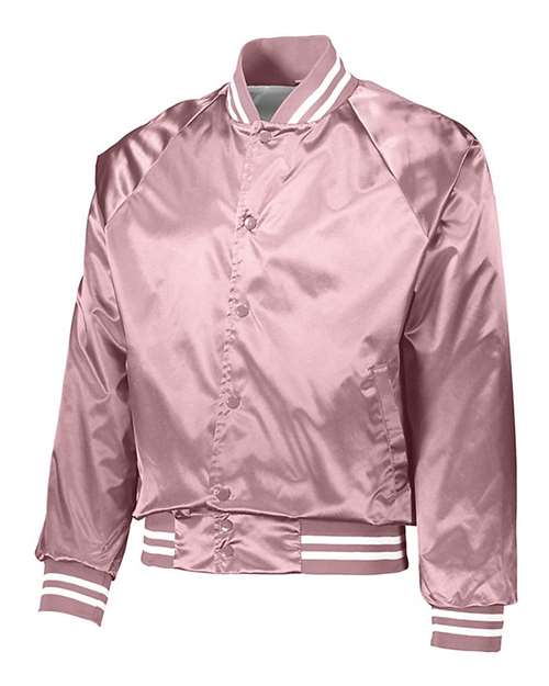 Augusta Sportswear Unisex Satin Baseball Jacket Striped Trim 3610