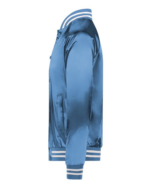 Augusta Sportswear Unisex Satin Baseball Jacket Striped Trim 3610