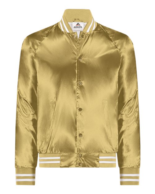 Augusta Sportswear Unisex Satin Baseball Jacket Striped Trim 3610
