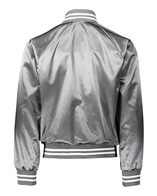 Augusta Sportswear Unisex Satin Baseball Jacket Striped Trim 3610