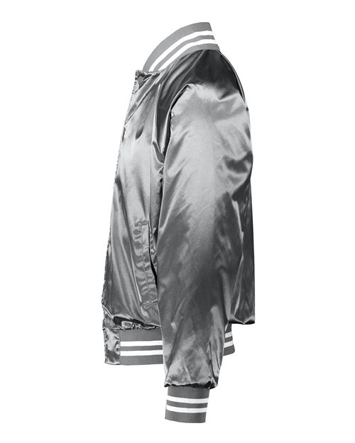 Augusta Sportswear Unisex Satin Baseball Jacket Striped Trim 3610