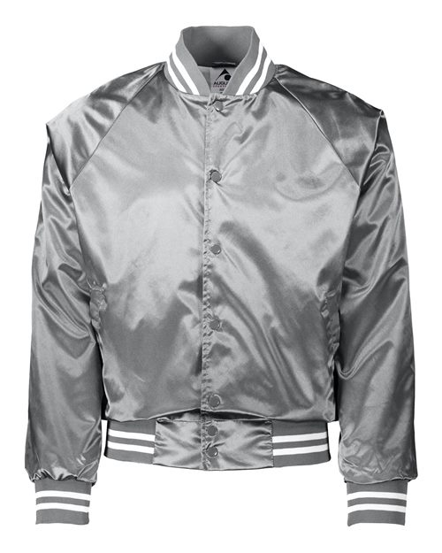 Augusta Sportswear Unisex Satin Baseball Jacket Striped Trim 3610