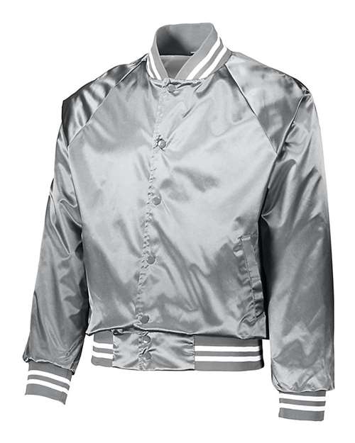 Augusta Sportswear Unisex Satin Baseball Jacket Striped Trim 3610