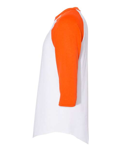 Augusta Sportswear Unisex Three-Quarter Raglan Sleeve Baseball Jersey T-Shirt 4420 - White/ Orange