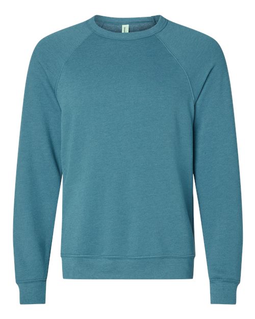 BELLA + CANVAS Unisex Sponge Fleece Raglan Crewneck Sweatshirt 3901 - Heather Deep Teal